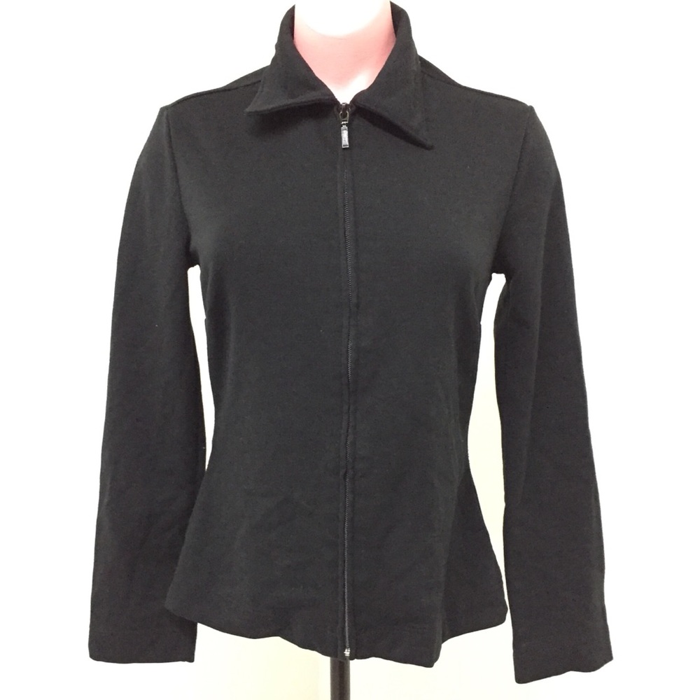 XS EDDIE BAUER Black Zip Up Yoga Running Jacket